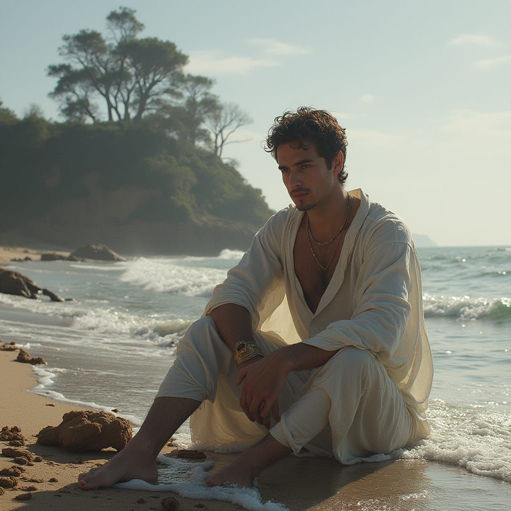 Majestic Bull with Runes, in Traditional Painting Style