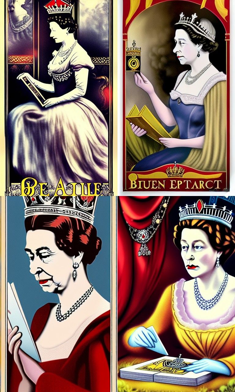 Queen Elizabeth II Belle Epoque Tarot Poster