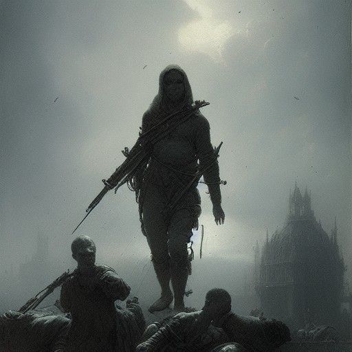 Gustave Doré Style War Horror Illustration