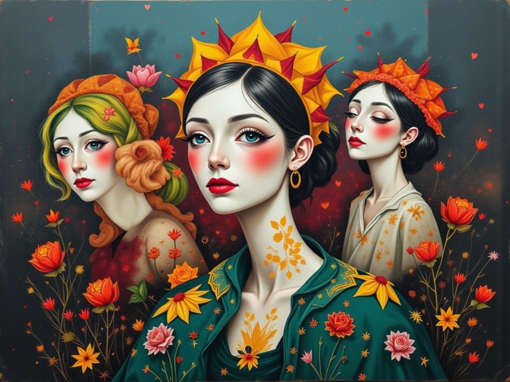 Cute Cactus Character in Overlapping Art Style