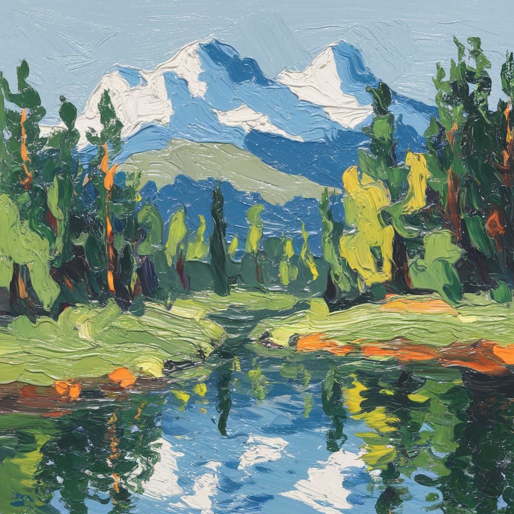 Masterful Brushstroke Landscape Painting