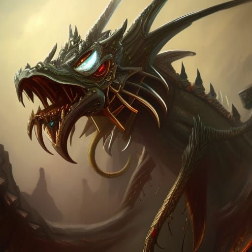 Steampunk Dragon Concept Art in 8k Resolution