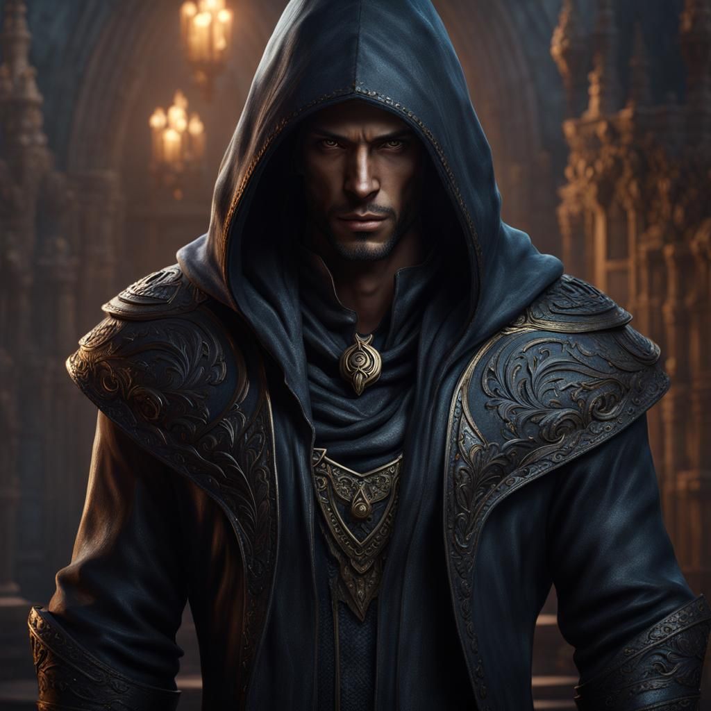 Hooded One-Eyed Man: Fantasy Concept Art