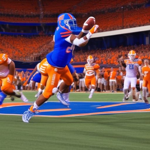 Tennessee vs Florida: Hyperdetailed Football Action Painting
