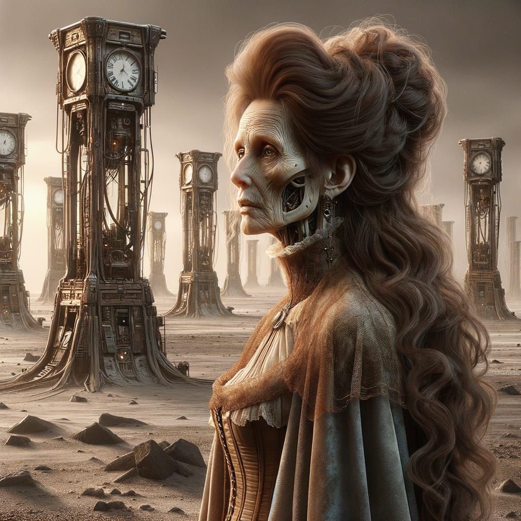 Victorian Woman on Alien World with Time Devices
