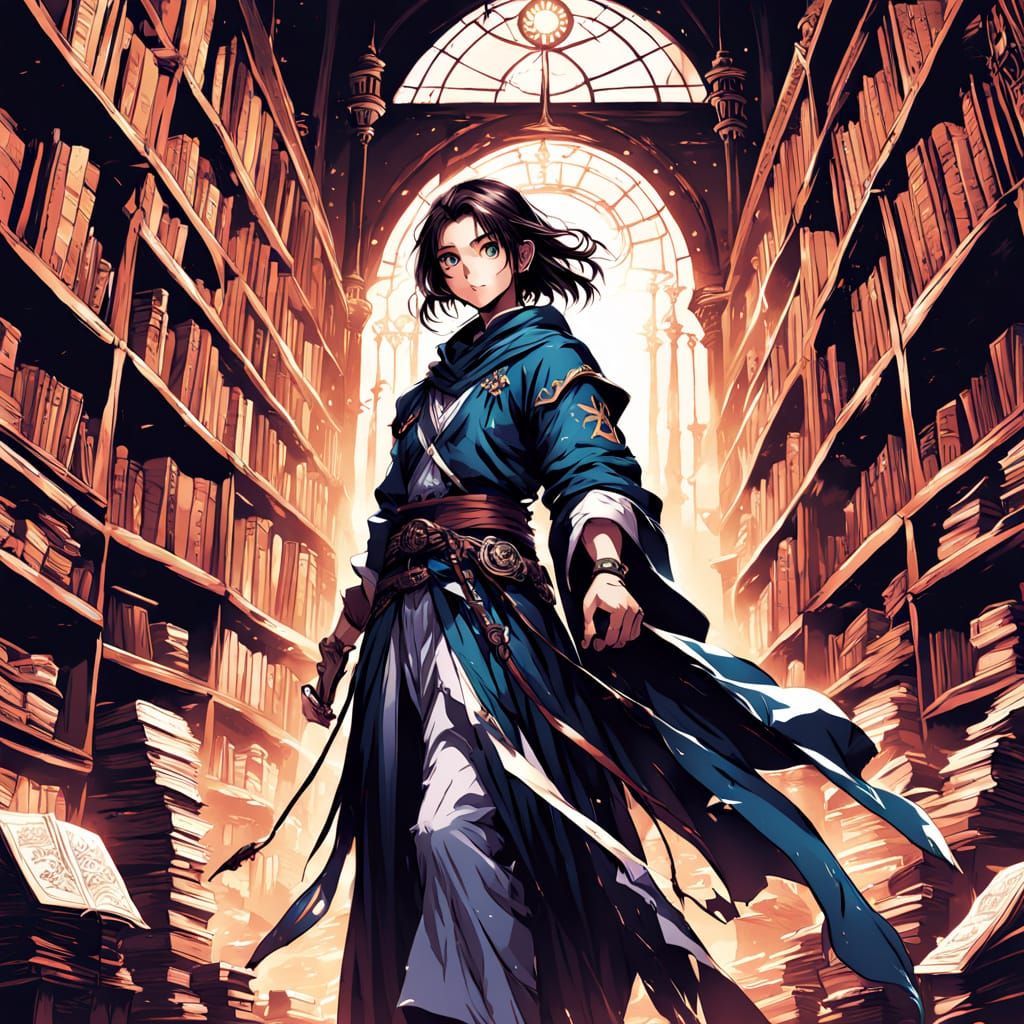 Mystical Wizardess Unveils Ancient Secrets in Enchanted Libr...