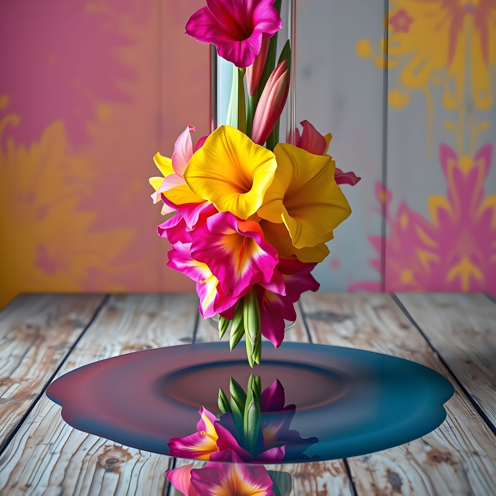 Vibrant Pop Art Gladiolus Scene