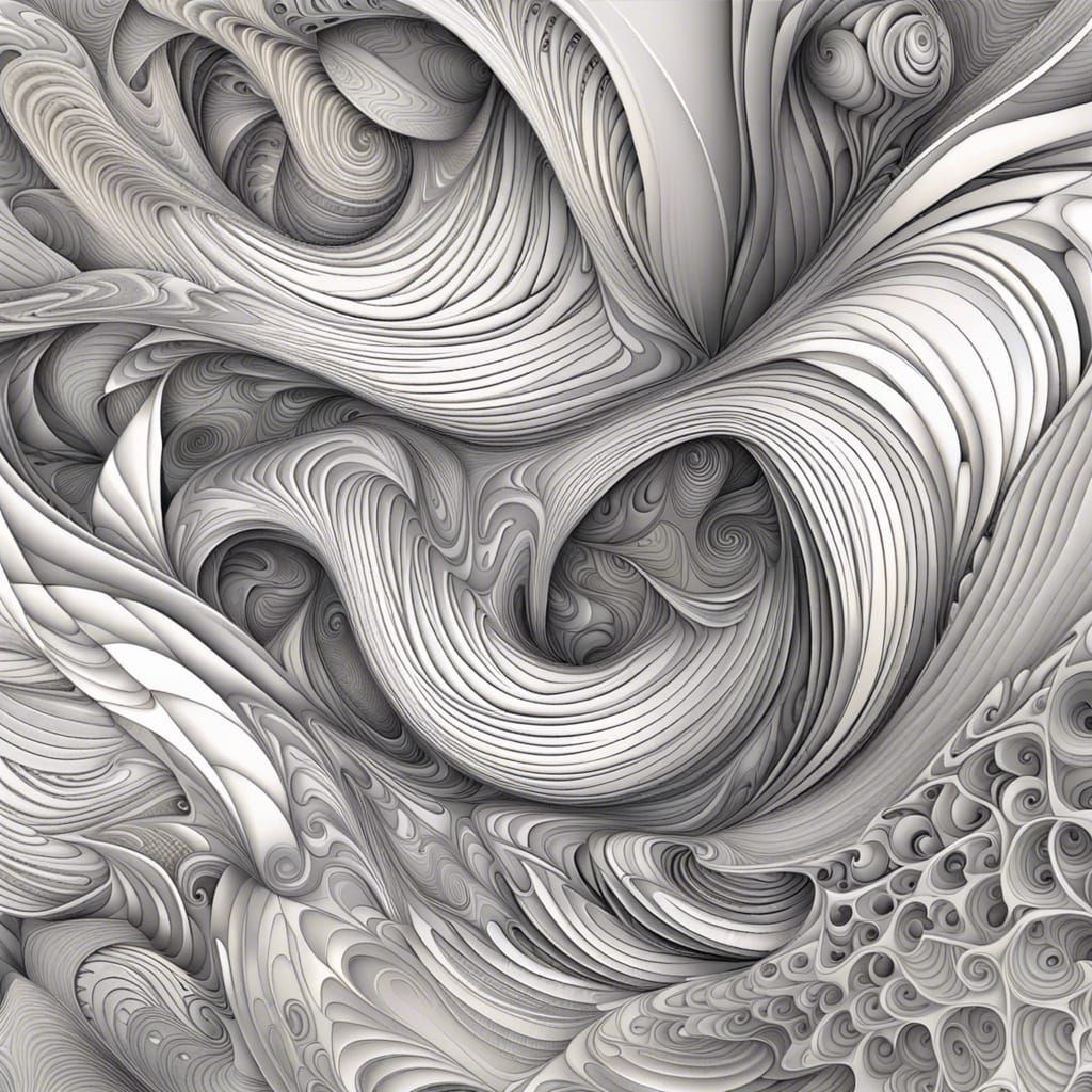 Abstract Fractal Dreamscape with 3D Shading