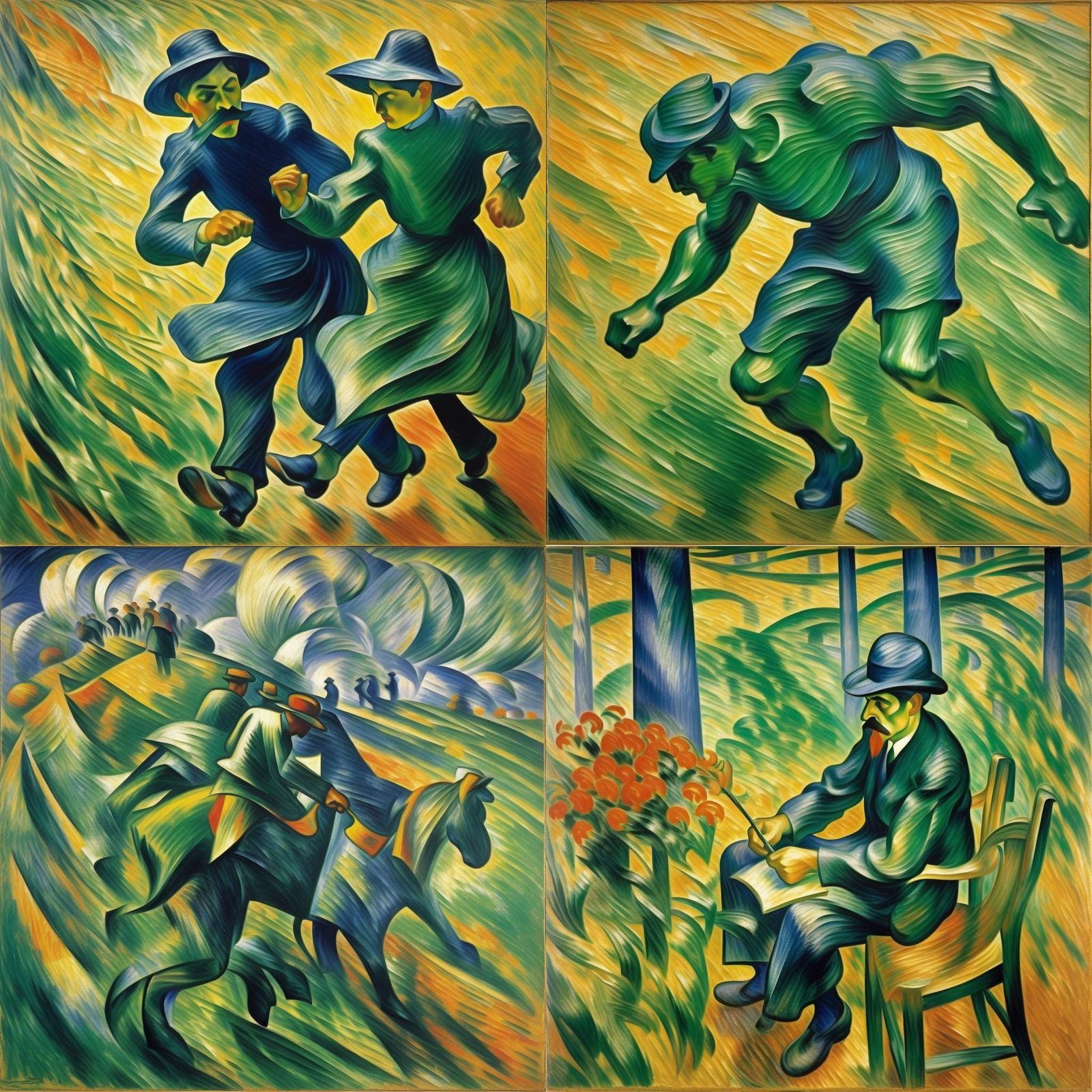 Futuristic Composition Inspired by Boccioni