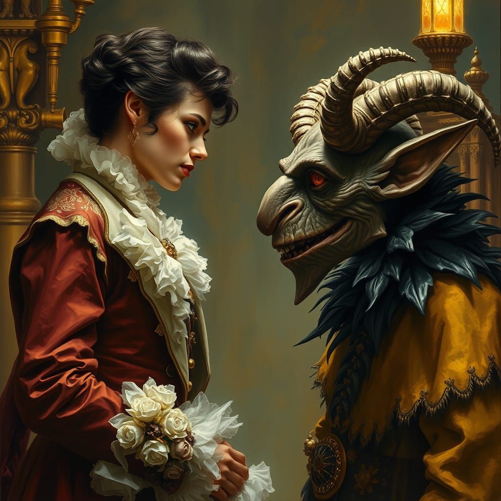 Fairytale Confrontation in Golden Opulence