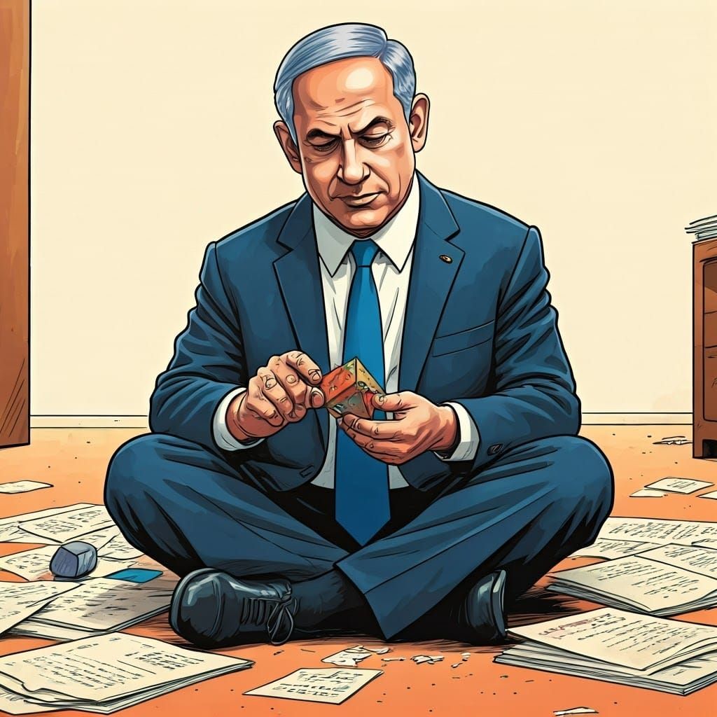 Politics Meets Whimsy in Playful Cartoon of Netanyahu