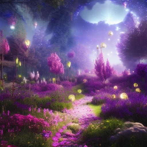 Aurora Illuminates Cosmic Flower Field