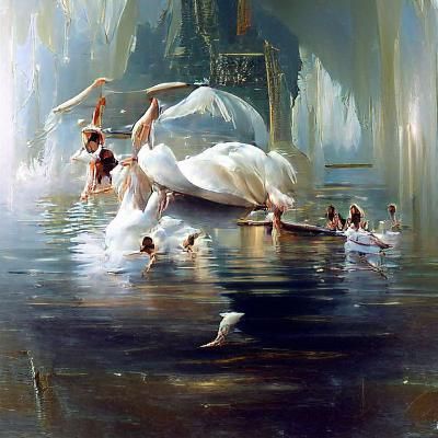 Swan Lake: Oil Painting Masterpiece