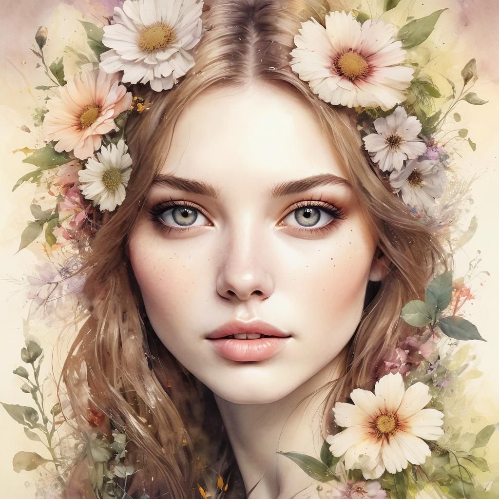 Beautiful Flower Power Girl