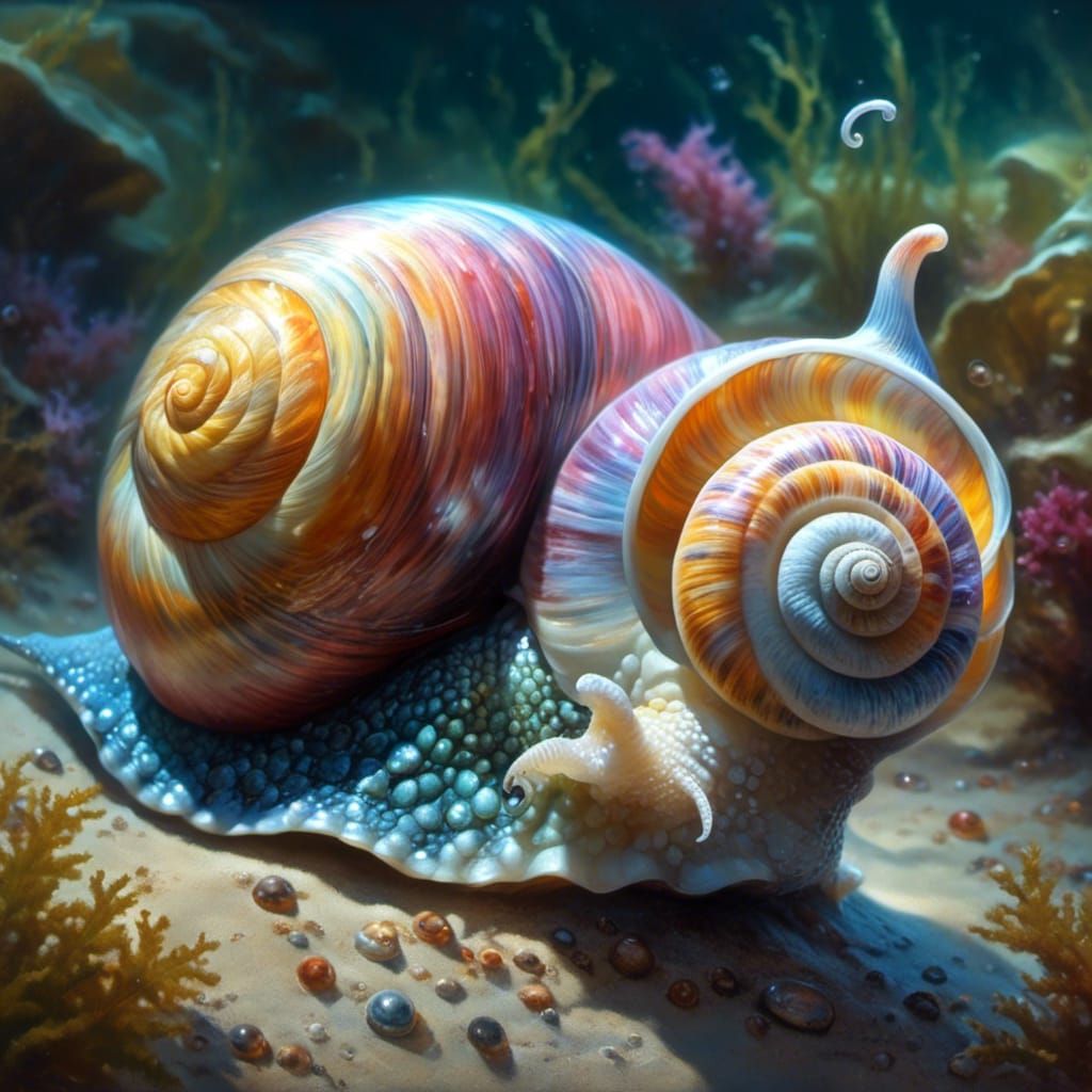 Adorable Cat-Snail Hybrid in Hyperrealistic Style