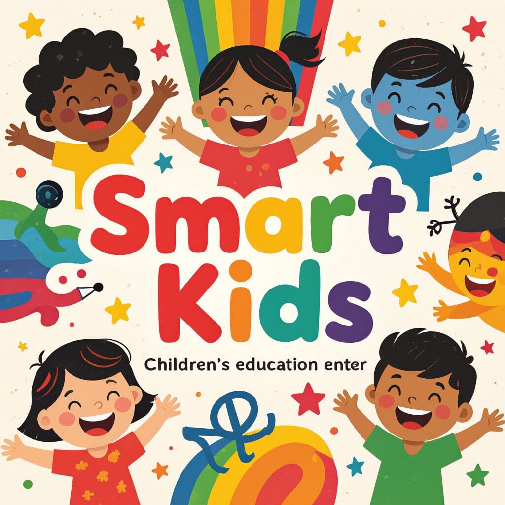 Playful Colorful Logo for Smart Kids Education Center
