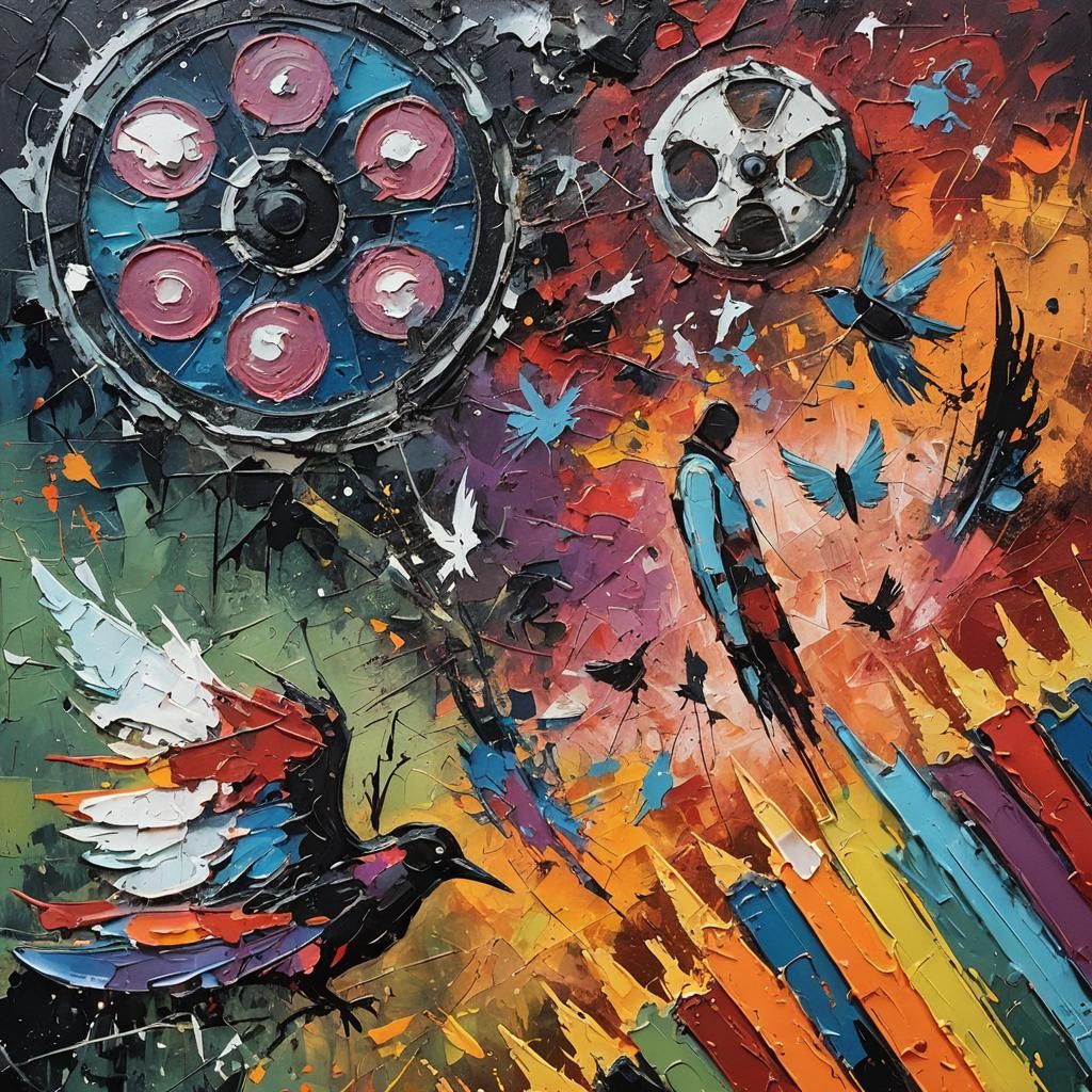 Broken Wings in Stark Landscape: Abstract Expressionism