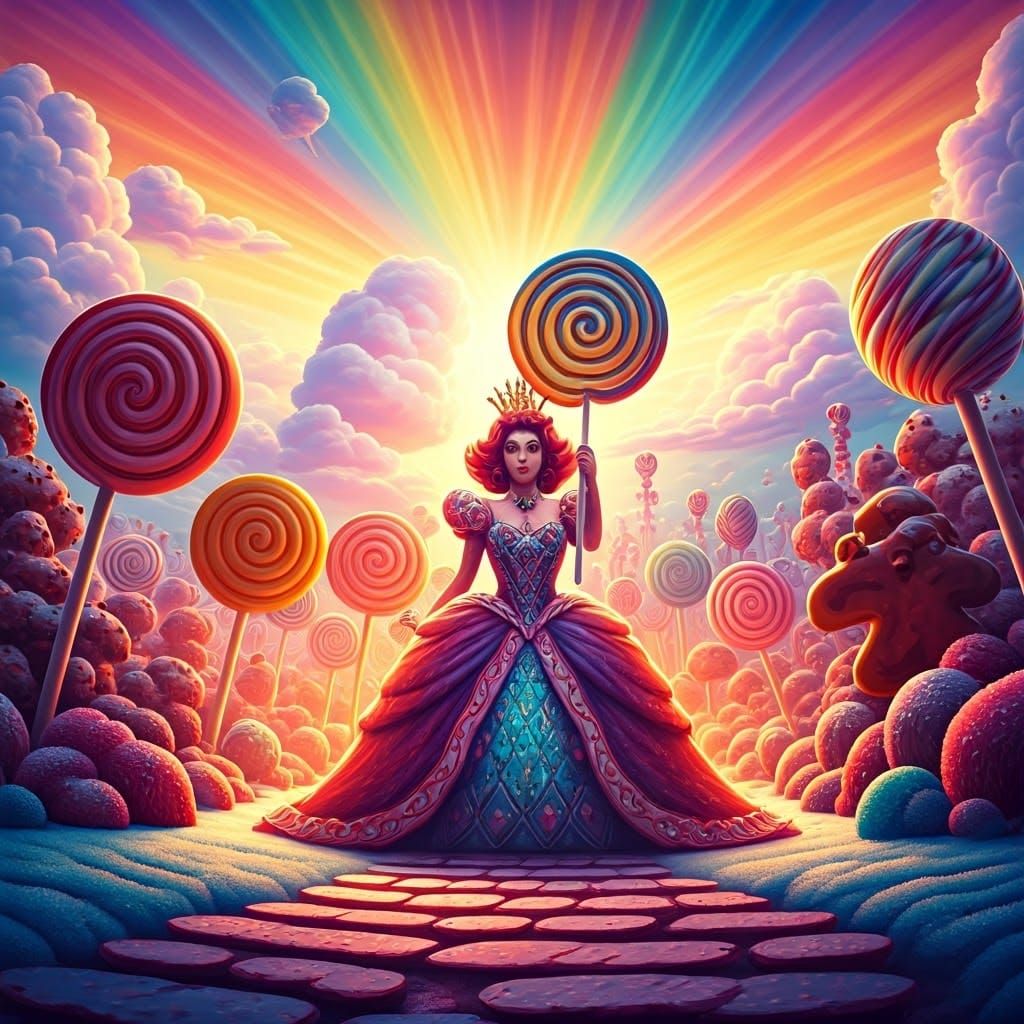 Surreal Candy Kingdom in Vibrant Digital Art