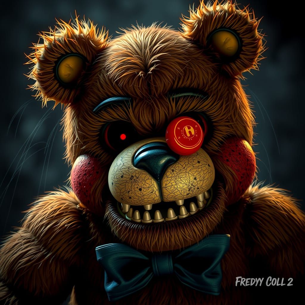 Creepy Teddy Freddie bear from night at Freddy's