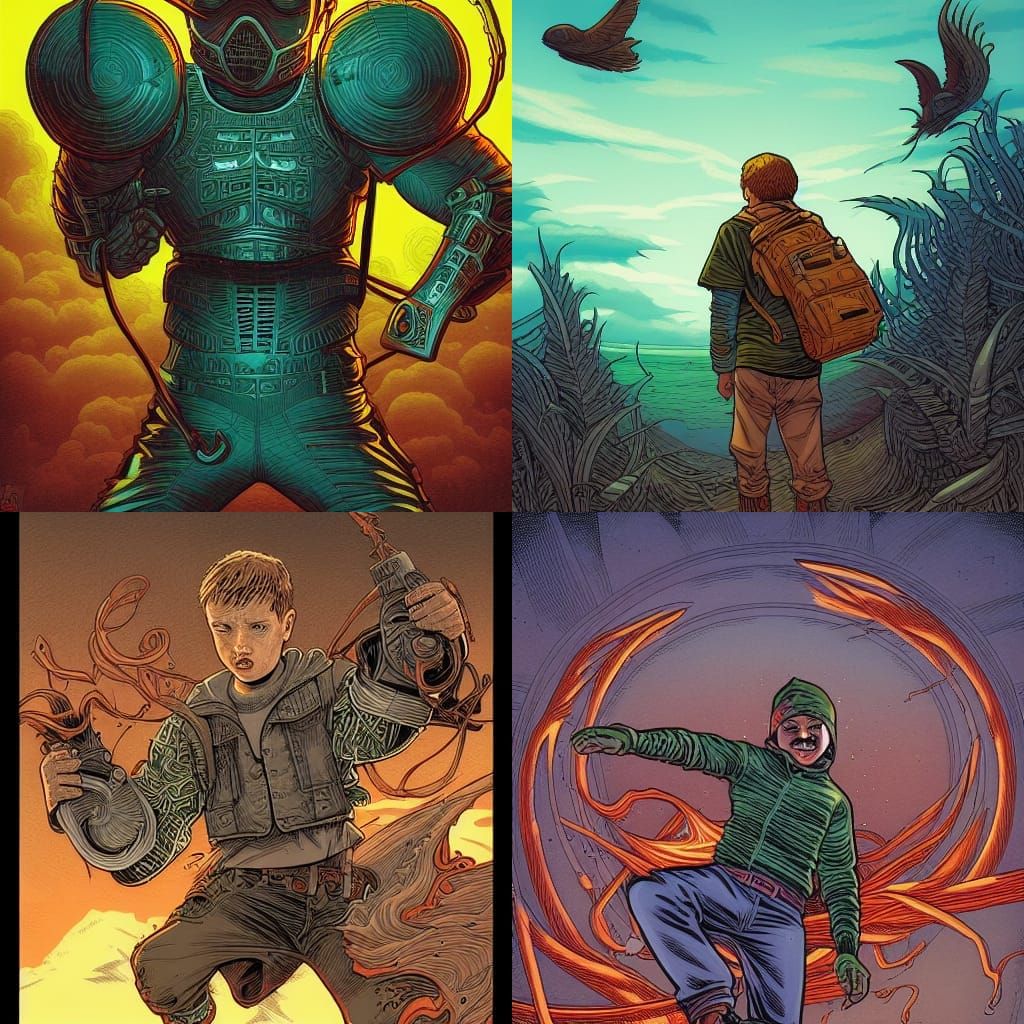 Teenage Boy in Comic Book Style