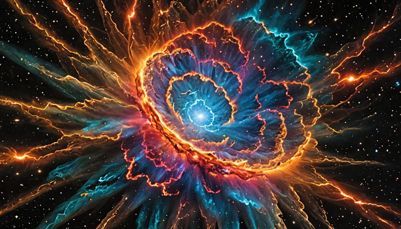 Vibrant Supernova Explosion in Deep Space