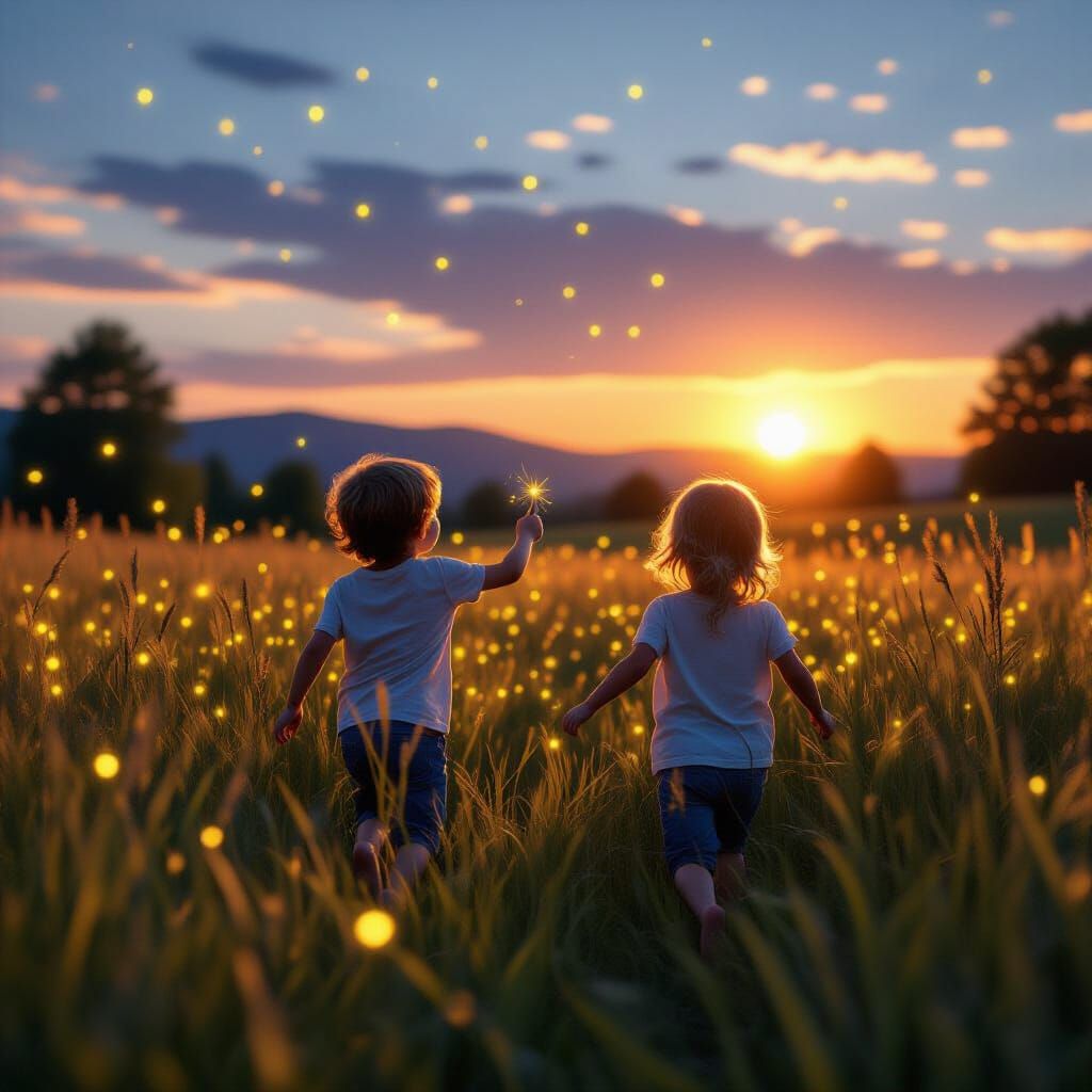 Child's Twilight Meadow Discovery: Fireflies in Unreal Engin...