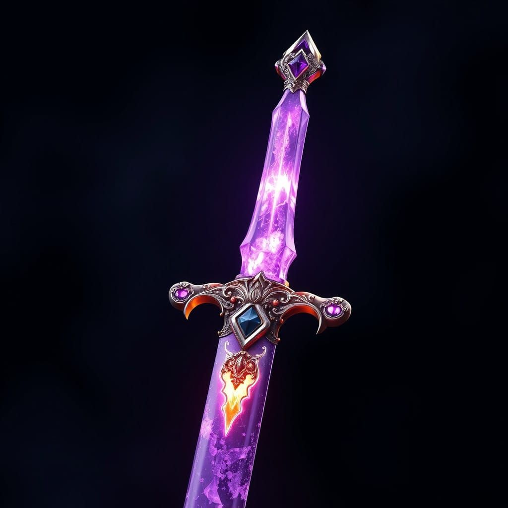 Sword of Amethyst Majesty in Glossy Black