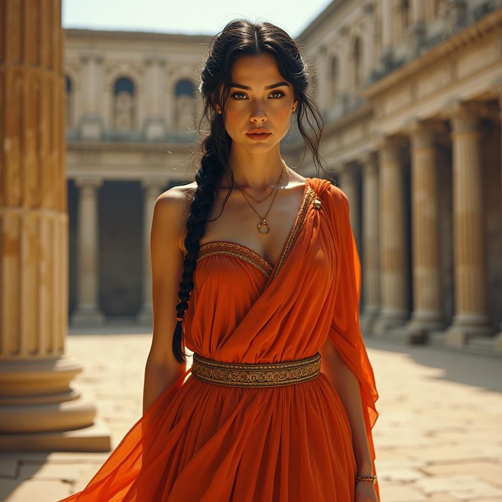 Young Woman in Roman Stola, Neoclassical Style