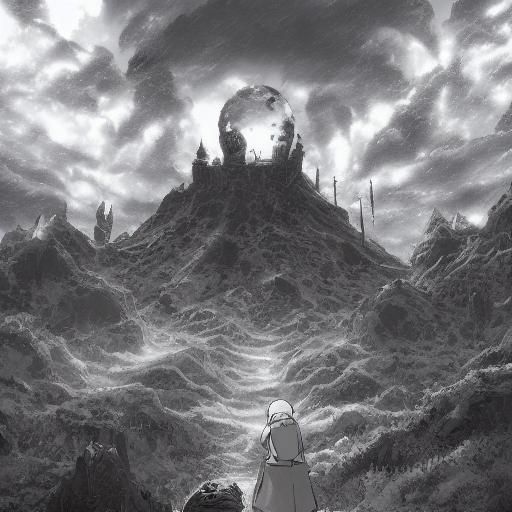 Lovecraftian World in Black and White: Anime Key Visual