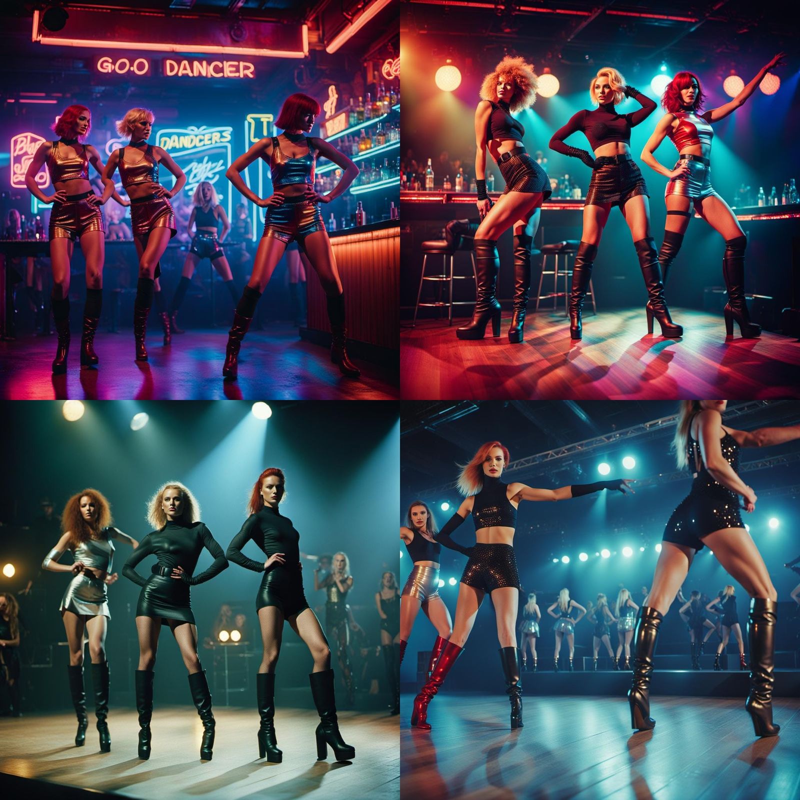 Go-Go Dancers in a Bar: Cinematic Film Still