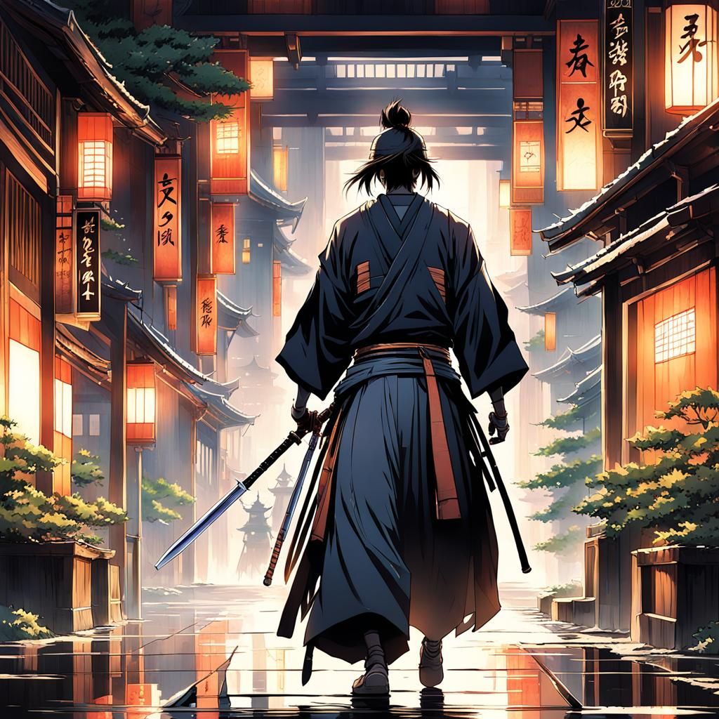 Samurai Jedi in Anime Style: Epic Concept Art