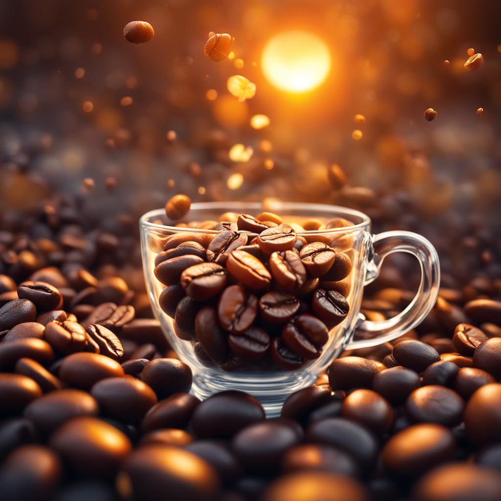 Luminous Double Exposure Coffee Bean Fantasy