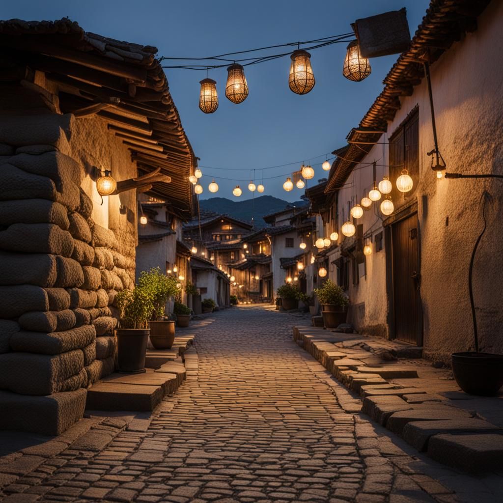 Charming Stone Street with Humble Houses