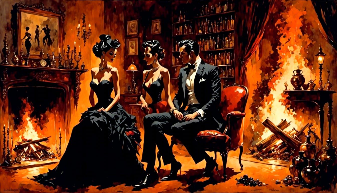 Darksied Silhouette in Retro Rockabilly Style