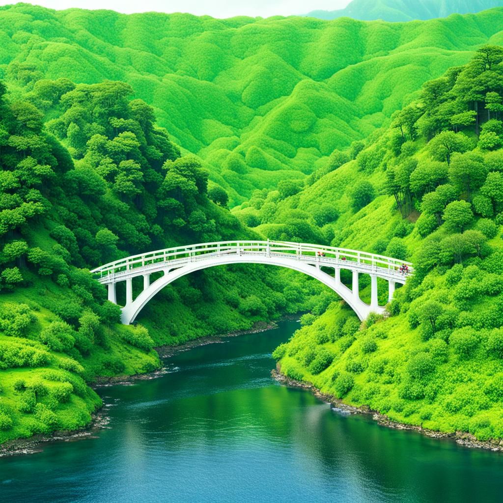 Colorful Rainbow Bridge Landscape