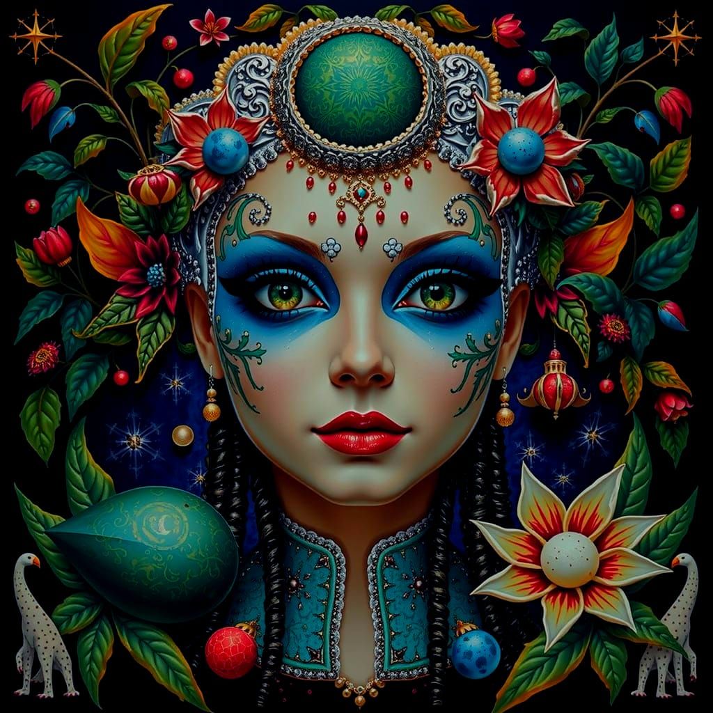 Chimaera of Life and Infinity in Photorealistic Cloisonné St...