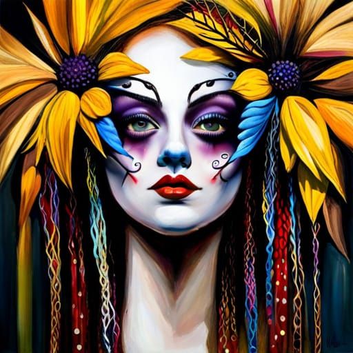 Surreal Clown Portrait in Dreamcore Style