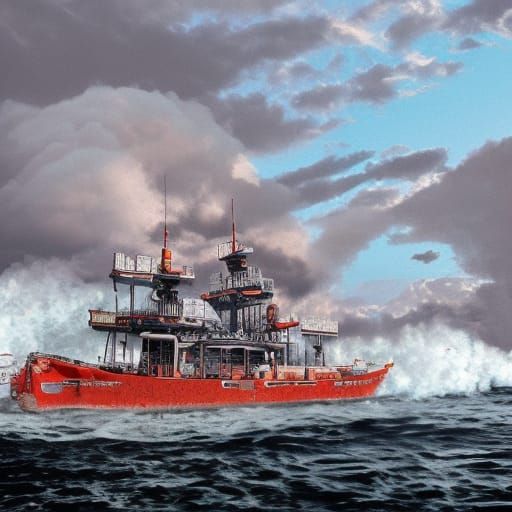Lava Boat in Photorealistic Style