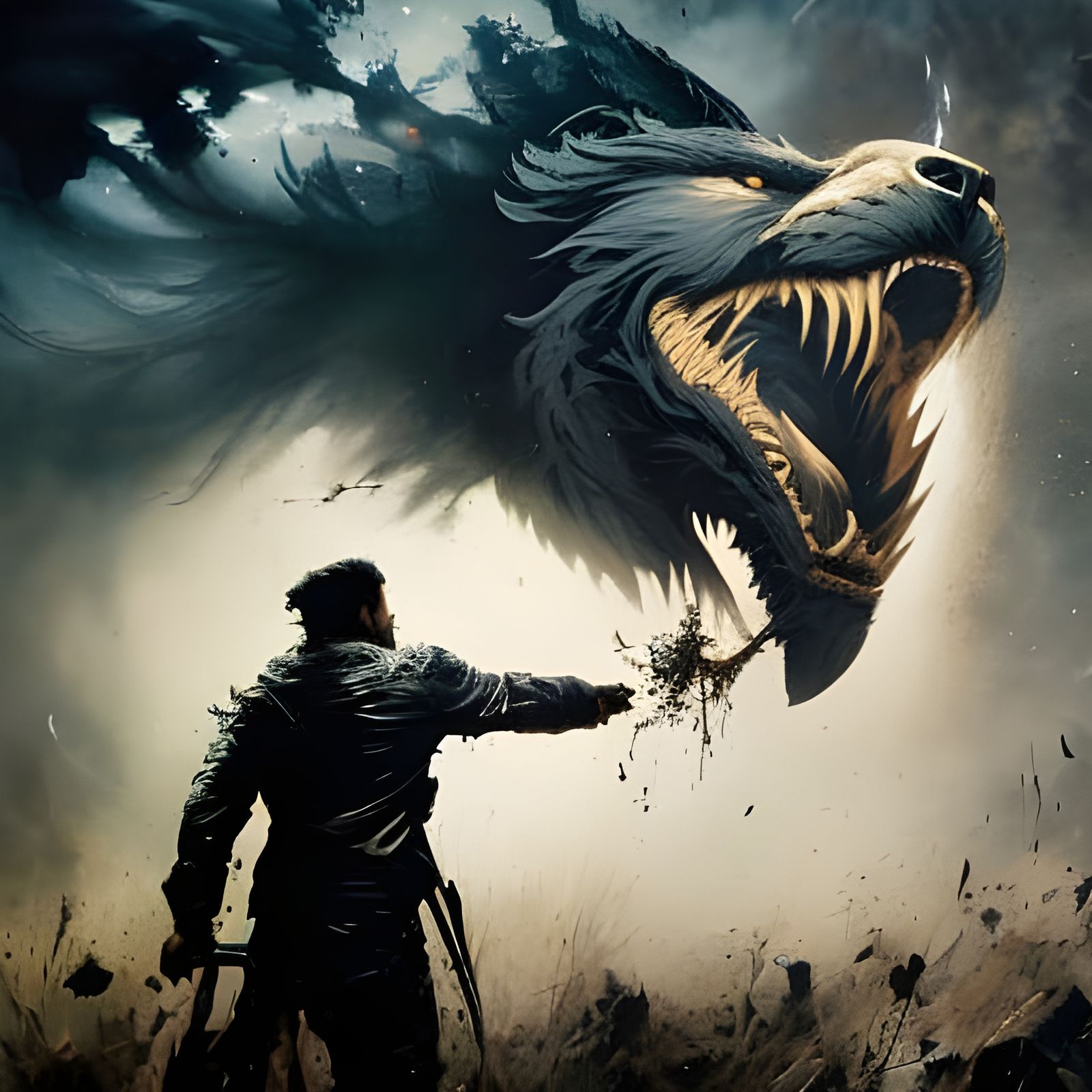 Fenrir bites off Tyr’s hand…