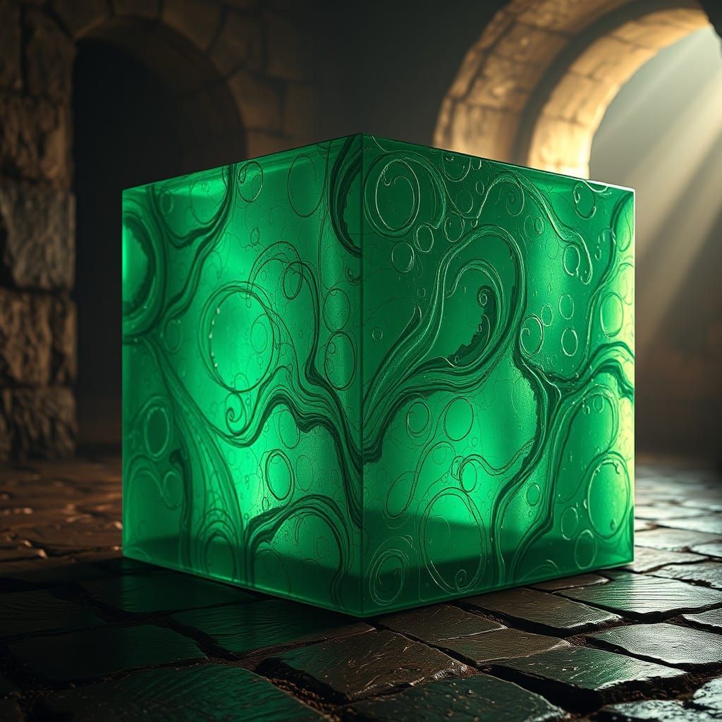 Ethereal Gelatinous Cube in Dungeon Ambiance