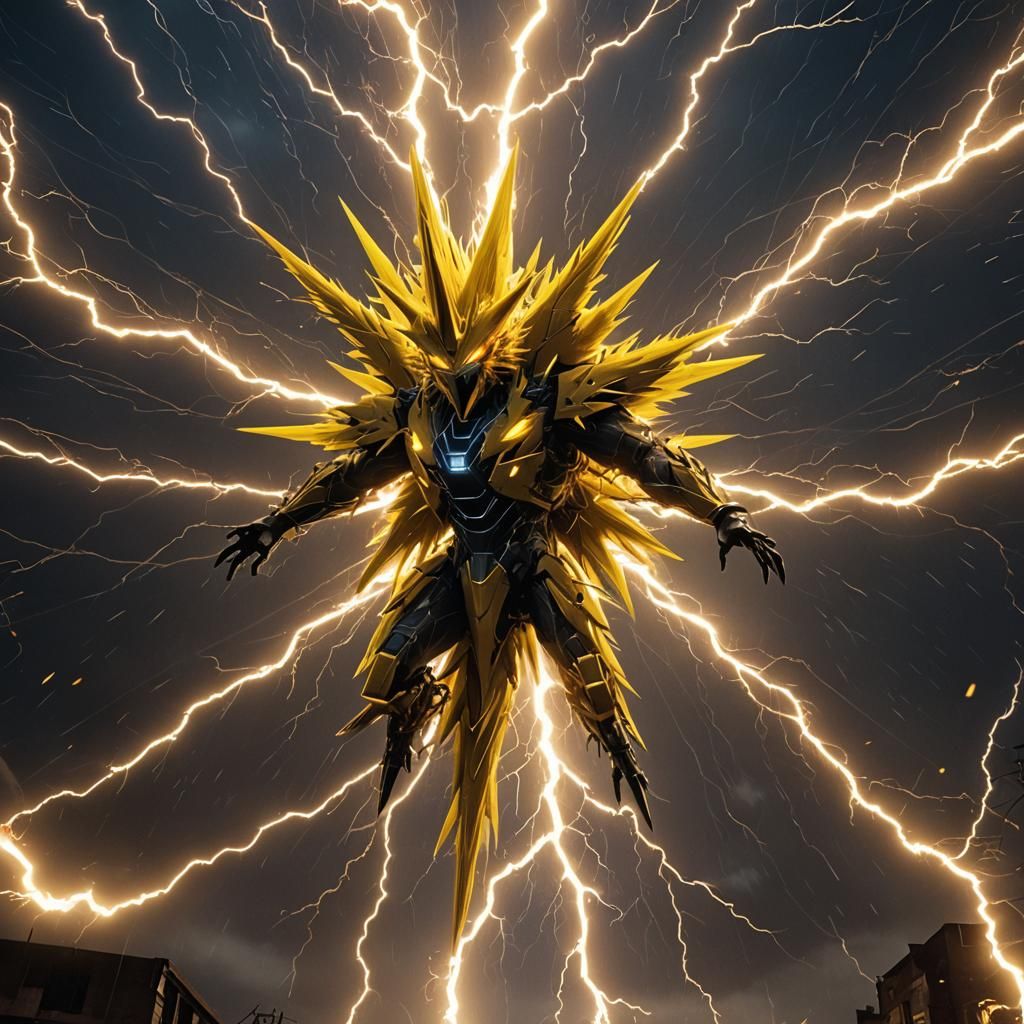 Eerie Zapdos with Lightning Effects