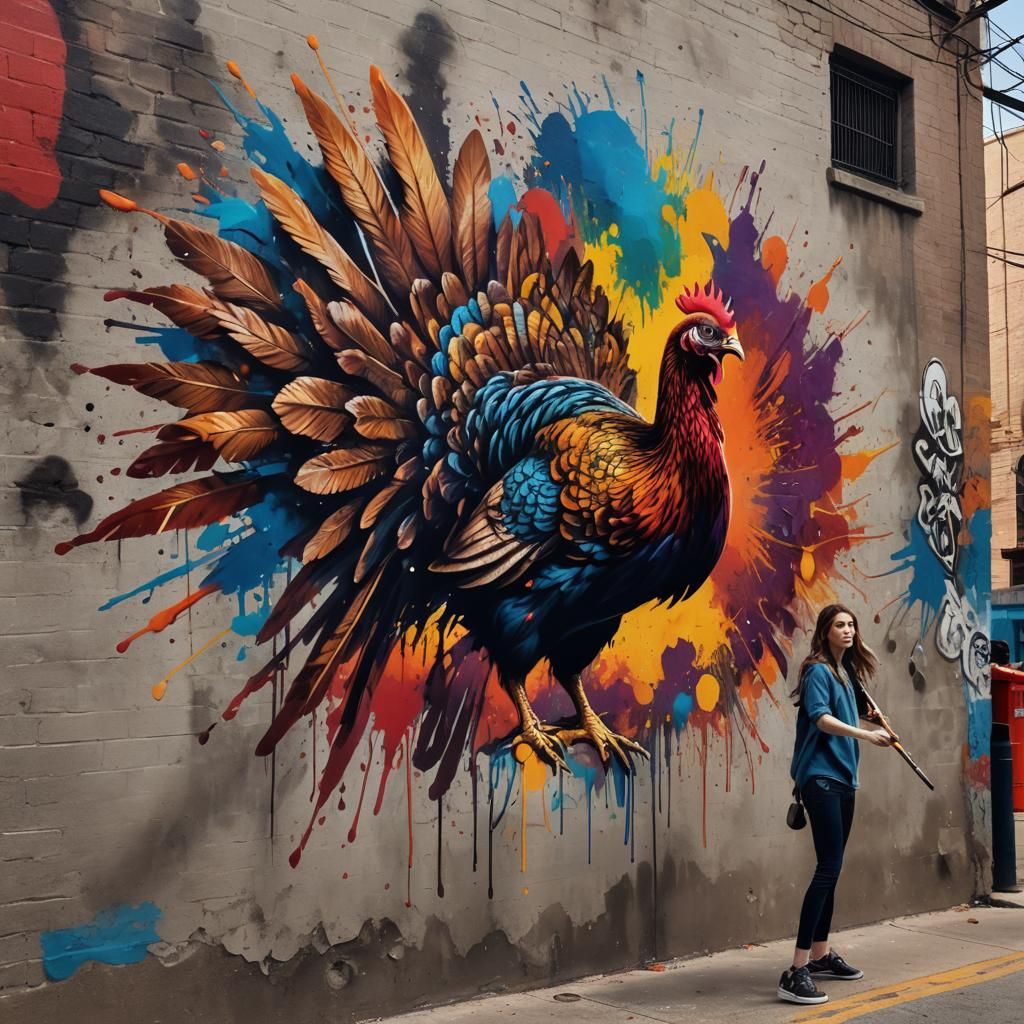 Anna Kendrick Creates Giant Turkey Street Art