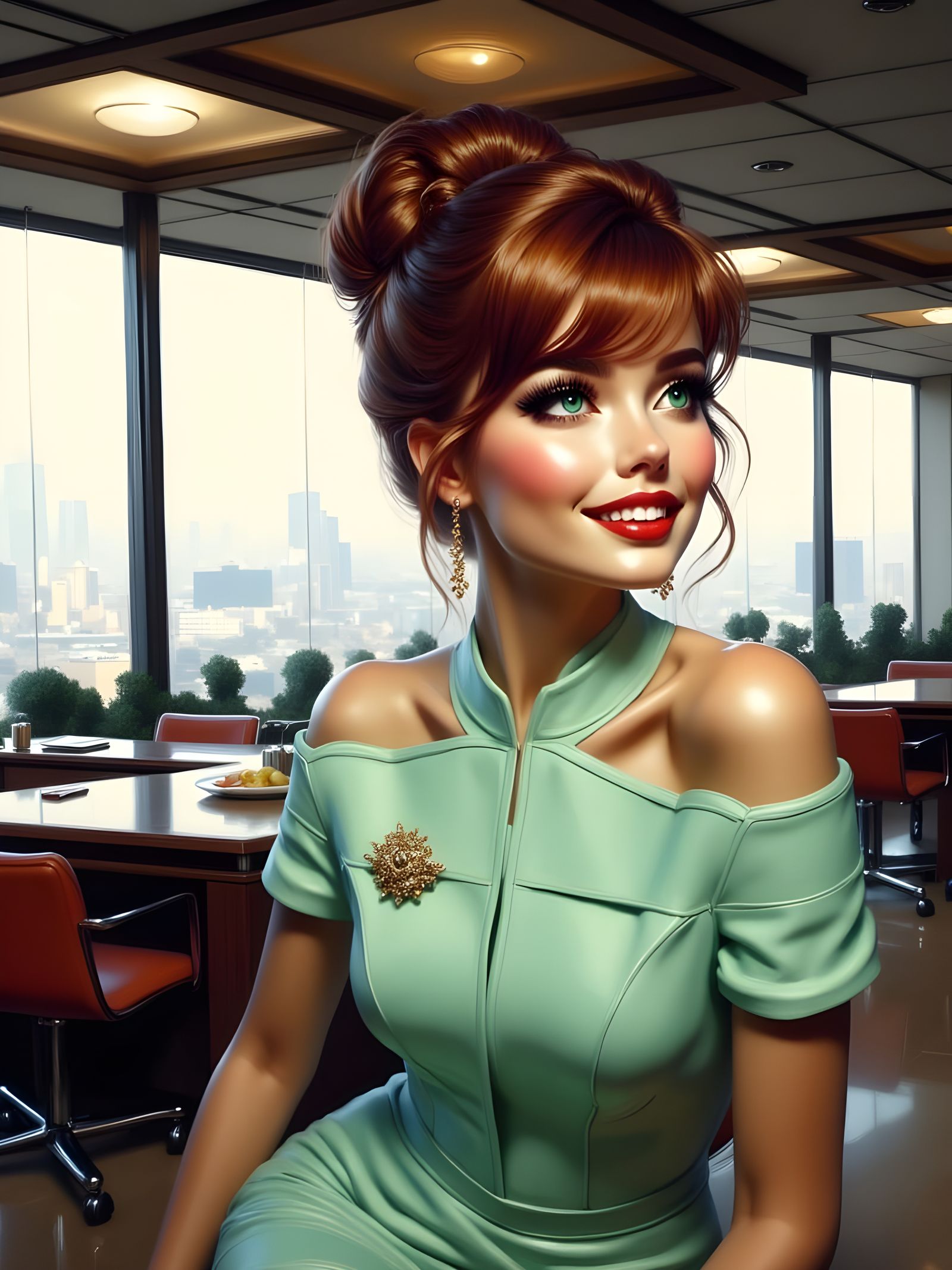 Glamorous 1960s Jet Set Secretary Portrait