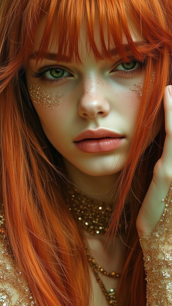 Ethereal Fairytale Beauty with Vibrant Red Hair