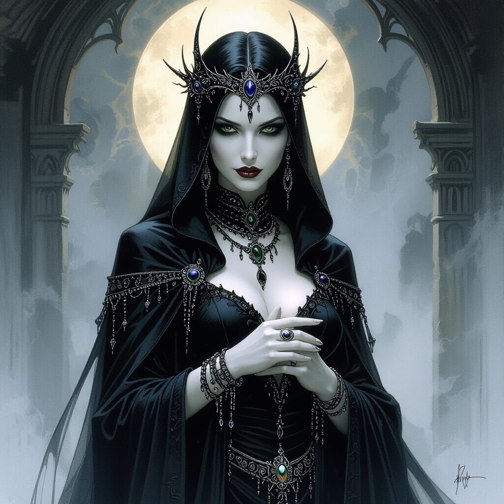 Goddess of Death in Dark Fantasy Style