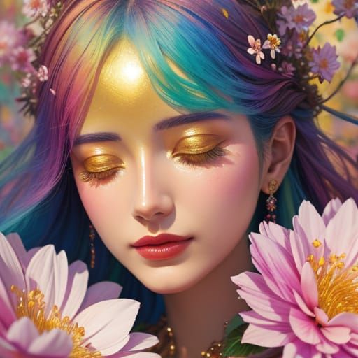 Dreamlike Surrealist Figure in a Vibrant Oil Painting