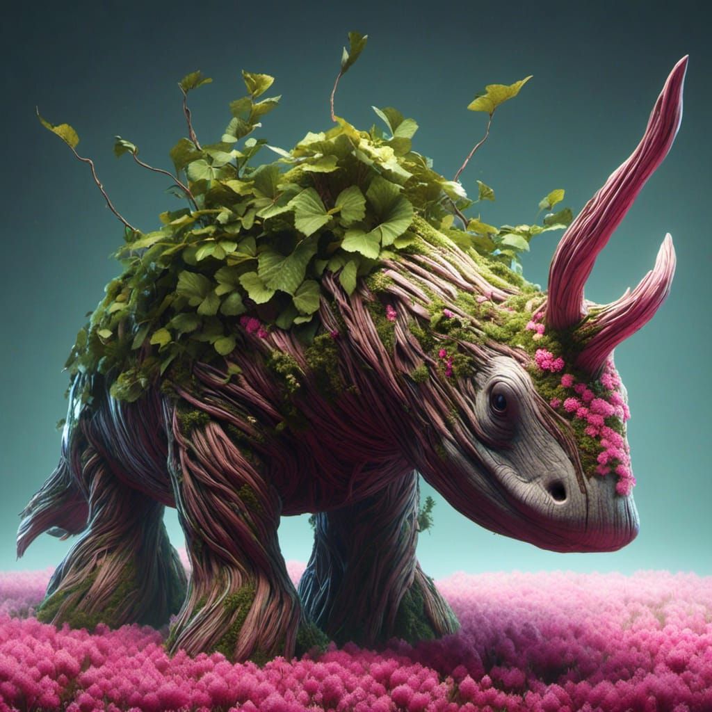 Narwhal in a Garden of Ivy and Primroses