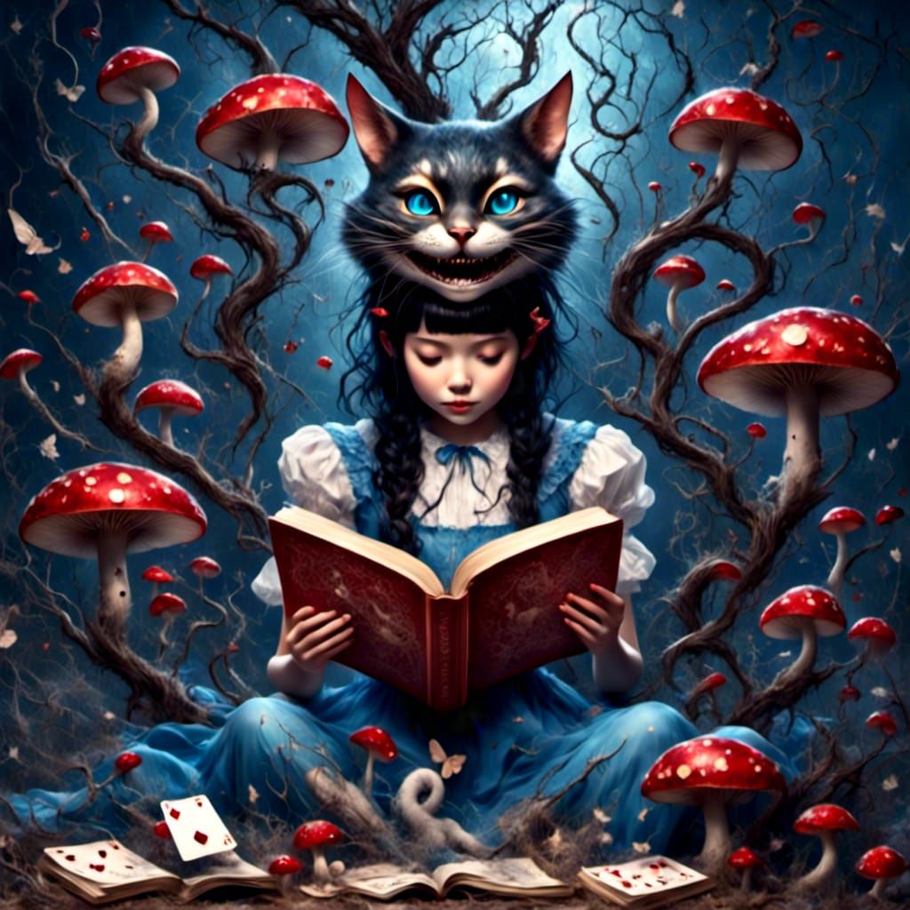 Alice with the Cheshire cat