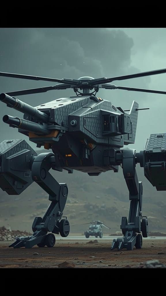 Mechanized Walker Helicopter Mecha in Armored Core Style