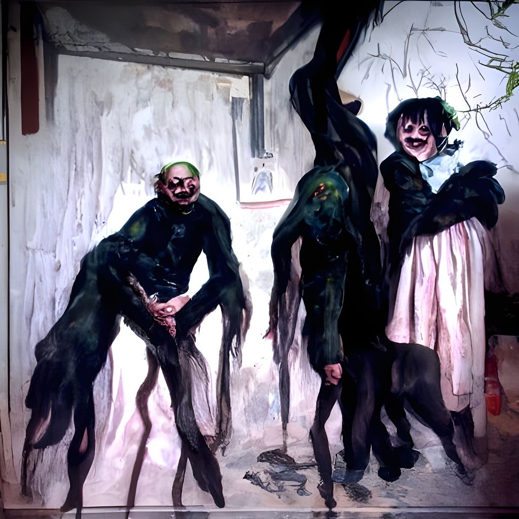 Creepy Supernatural Figures in Post-Impressionist Style
